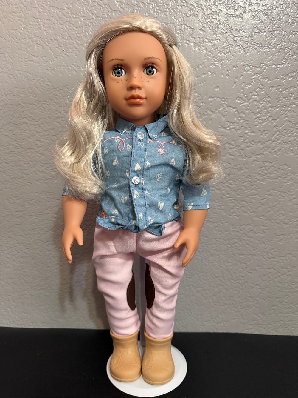 Our Generation 18” Yanira Cowgirl Doll With Original Outfit Cutest Freckles